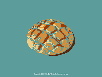 Pineapple buns baking illustration