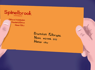 Envelope from Spinelbrook University by Anvar Eshov anvareshov branding design illustration logo spinelbrook