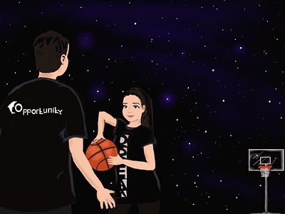 Brendan and Carolina plays Basketball anvareshov branding design friends illustration springdreamsuniversity