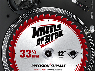 Wheels of Steel Slipmats cool dj hiphop music record scratch slipmat spin steel turntable vinyl wheels