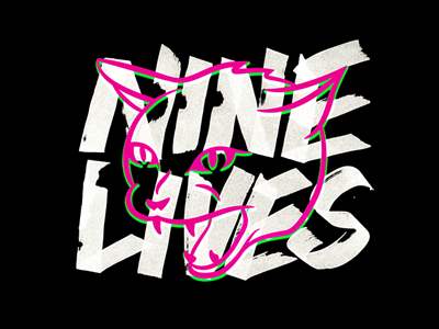 Nine Lives brush drawing graffiti graphic design lettering letters marker sketch tag type typography
