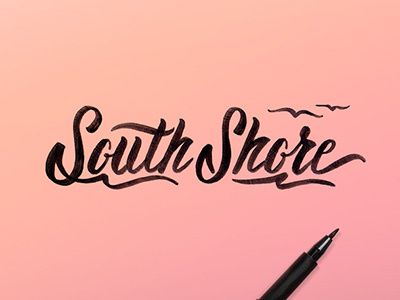 South Shore beach brush drawing graffiti lettering logo shore sketch summer type typography