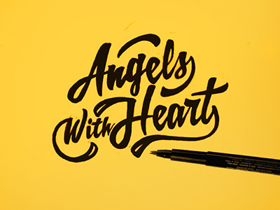 Angels With Heart brush drawing graffiti graphic design lettering letters marker sketch tag type typography