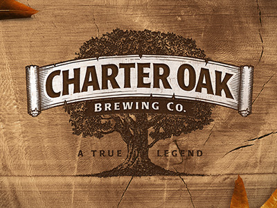 Charter Oak Logo banner beer branding brewery connecticut design drawing illustration logo oak packaging tree