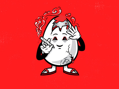 BAD EGGS - The Stoner cartoon character comic drawing eggs funny graffiti illustration vector