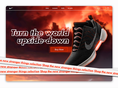 Landing Page || Day 3 - Daily UI challenge 3d challenge dailyui design landing page main page nike shoes stranger things