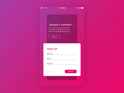Sign in / Sign up after effects animation card creative delight delightful design interaction login loop micro interaction motion motion design product design register registration sign in sign up ui ux