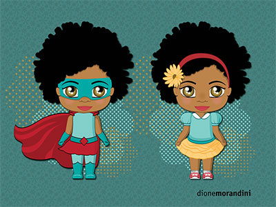 Character study 01 black power girl little girl superheroin