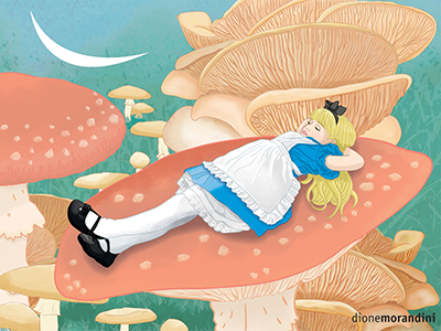 Julia as Alice in Wonderland alice in wonderland forest girl mushroom