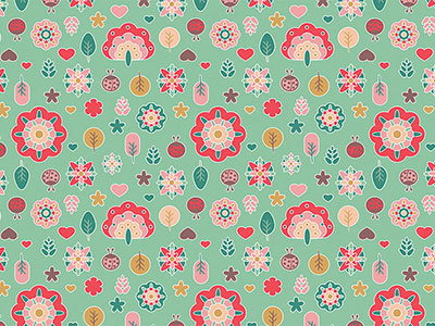 Pattern - Ladybug (liberty style) floral ladybug liberty pattern print