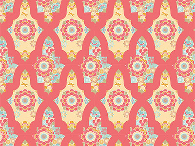 Pattern - Dragonfly dragonfly floral moroccan tiles pattern print