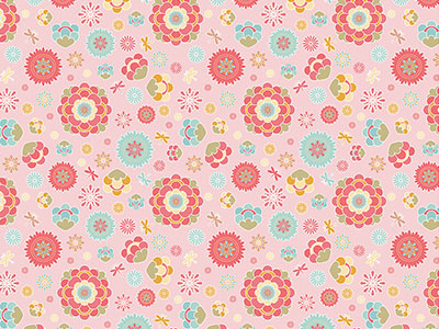 Pattern - Dragonfly (liberty style) dragonfly floral moroccan tiles pattern print