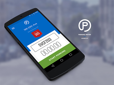 Parking Meter App Concept android app design concept nexus 5 parking meter sketch app