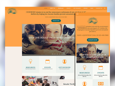 Responsive web design for an animal rescue company akos bozor animal north carolina photoshop rescue responsive web design