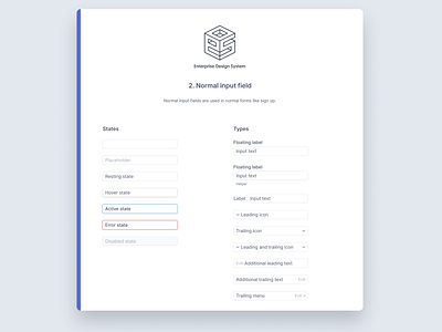 Enterprise Design System / Normal input fields enterprise enterprise app enterprise software enterprise ux figma figma app ui uidesign ux ux ui design uxdesign uxui