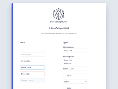 Enterprise Design System / 3. Comfy input fields design system enterprise enterprise app enterprise software enterprise ux figma figmadesign ui design uidesign ux ux design uxdesign uxui