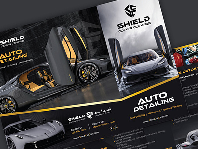 Car Detailing branding brochure brochure design business car design graphicdesign marketing trifold