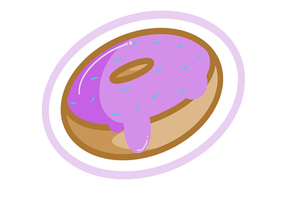 Donut sticker biscuits candy cute design flat illustration pastel sticker sweet