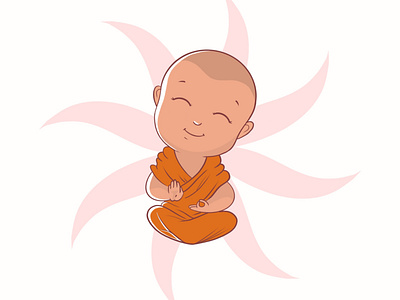 Little Monk cute design illustration monk procreate