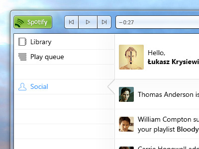 Spotify Redesign (Windows 7): Social