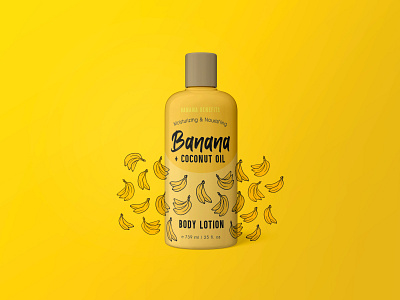 Body Lotion in Banana graphic designer illustrator packaging packagingdesign photoshop product design summervibes