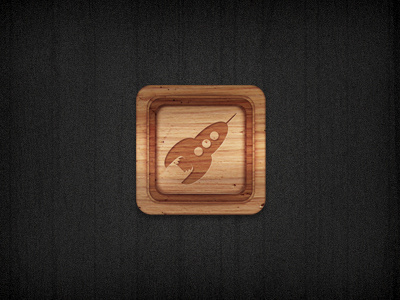 Rocket icon box dark icon rocket wood wooden