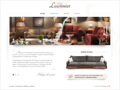 Redesign of Lescrenier - Homepage belgium clean furnitures homepage lescrenier white
