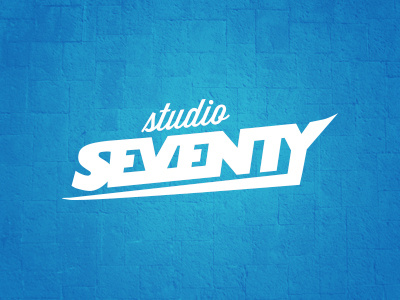 Studio Seventy blue logo seventy studio wall