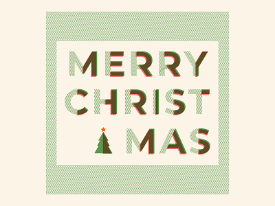 Merry Christmas in green color and overlapping style christmas tree design green illustration line line art lines logo overlap square tree vector