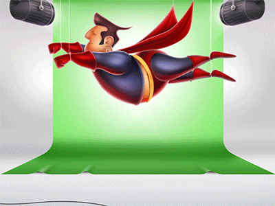 Wannabe Superman 2d animation 2d character animation illustration motion graphics vector