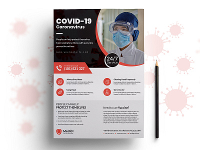 Coronavirus (Covid-19) Awareness Flyer coronavirus guidelines covid 19 flyer flyer design template healthcare healthcare flyer medical medical center