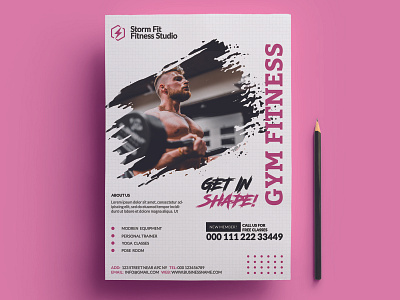 Gym Flyer Template fitness center fitness club fitness flyer fitness flyer template flyer design flyer template design psd gym club gym flyer gym flyer template ads gymnastics