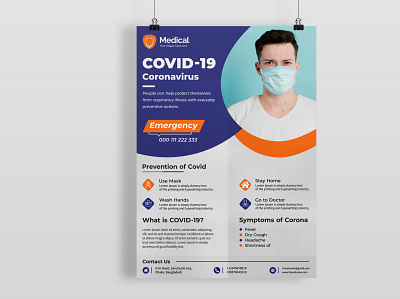 Covid 19 Awareness Flyer branding corona virus corporate covid19 fasion flyer artwork flyer design flyer template medical flyer