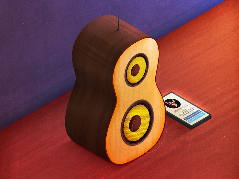 guitar shaped speaker