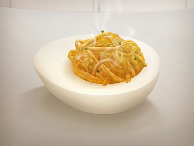 Pasta with Egg ad advertising art composition egg illustration pasta