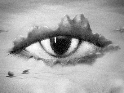 'Eyes of Your Eyes' art blackandwhite digitalart digitalpainting illustration mezarkabul surrealism wecomefromnowhere