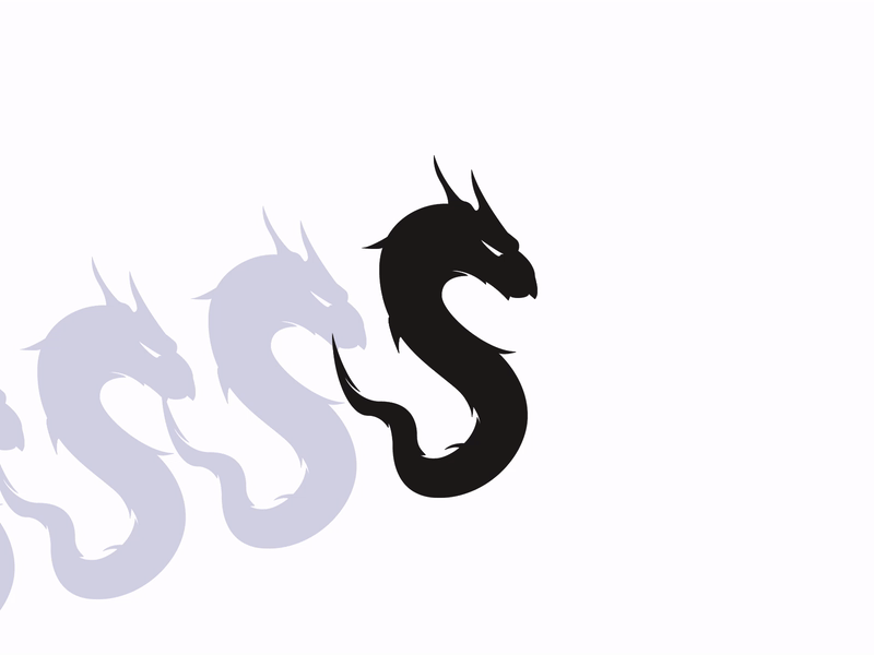animated logo «S» animated dragon frames logo motion design wyrm