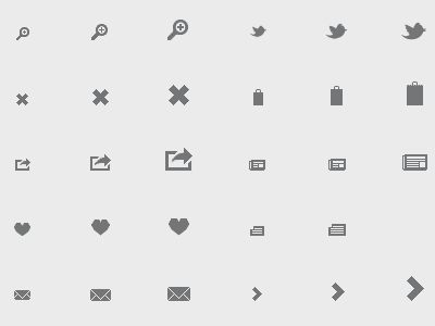 Dropt icon set WIP close email facebook icon love set share shop twitter