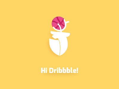 Hi Dribbble debut deer yellow