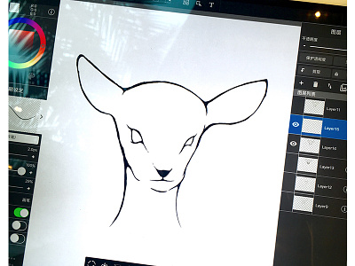 Naked Deer deer drawing illustration image