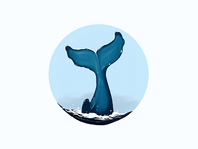 Whale Tail icon illustration logo