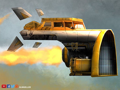 Dribble Space Truck Olimueller concept art illustration patreon photobashing psd science fiction transportation transportation design vehicle vehicle design