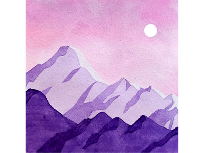 Snowy experiment himalaya illustration minimal watercolour