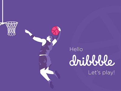 Hello Dribbble debut dribbble first first shot hello illustration invitation pink shot thanks vector work
