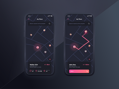 Tracking App activity app call chat contacts design dribbble find friends gps ios location navigation to do list tracker tracking typography ui ux