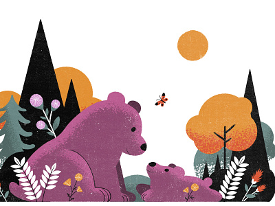 Bears bears editorial illustration forest illustration photoshop
