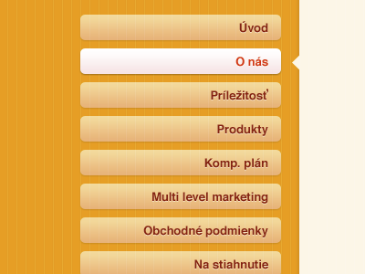 A simple, editable, and extendible menu menu orange slovak web white