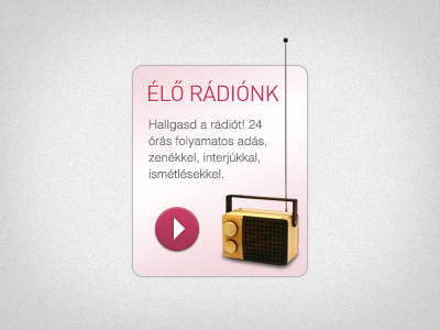 Live Radio widget gradient látszótér noise radio web widget