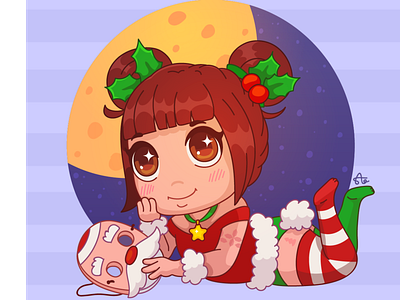 New Year chibi ^^ character illustration vector
