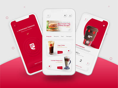 Café Coffee Day App Redesign - 3 buy checkout coffe food mobile app neumorphism product redesign uiux